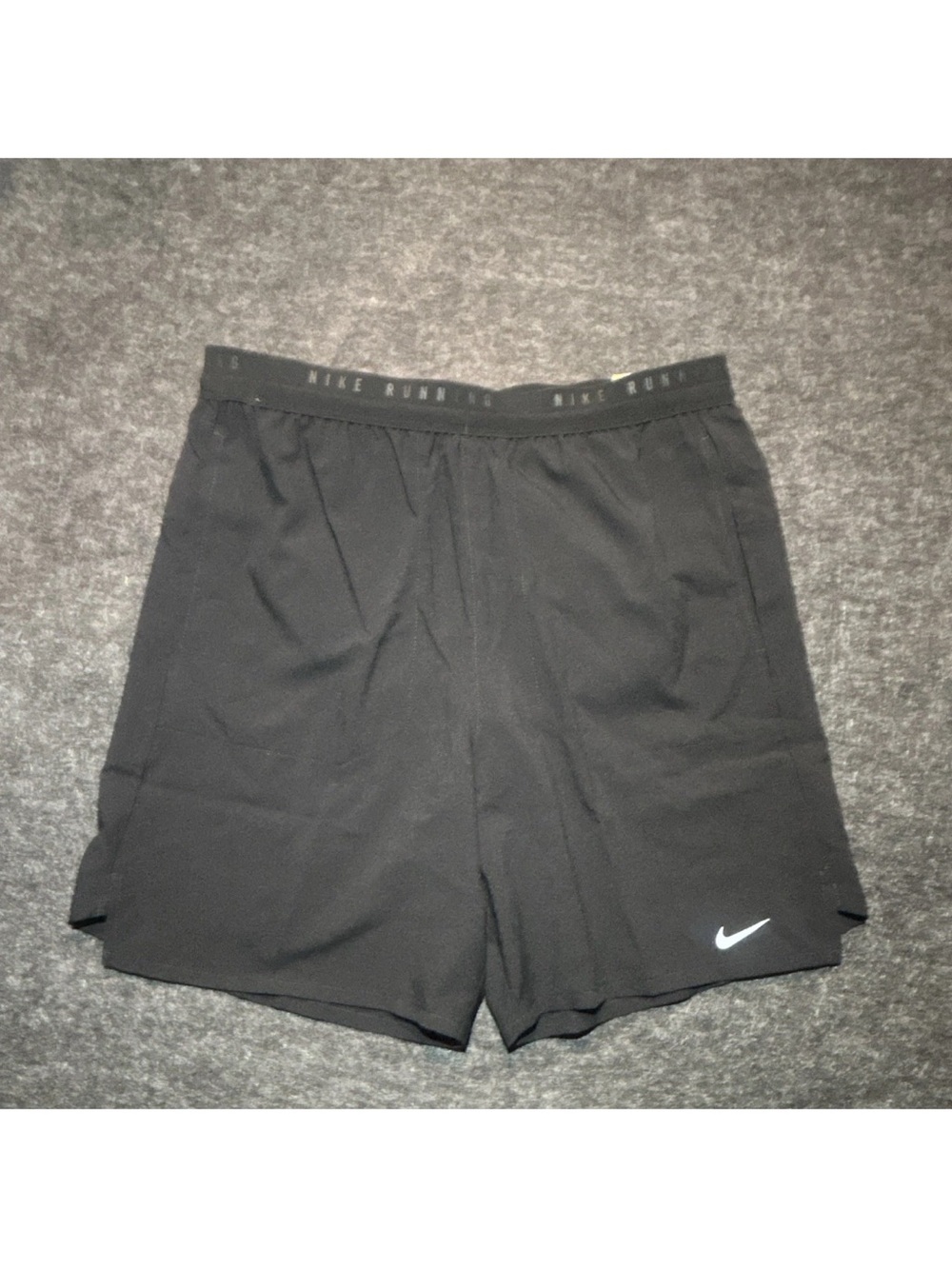 Nike Kids Black Athletic Running Shorts with Reflective Swoosh
